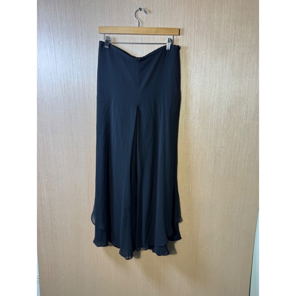 GILAR New York Black Pants Size 8 Layered Chiffon SILK Flowy - Picture 1 of 7